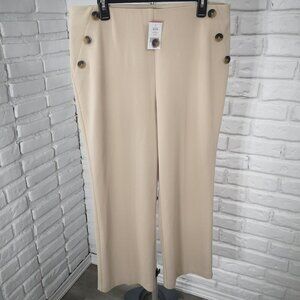 NWT Suzy Shier Ladies Size XL Cream Pull On Style Straight Leg Pants